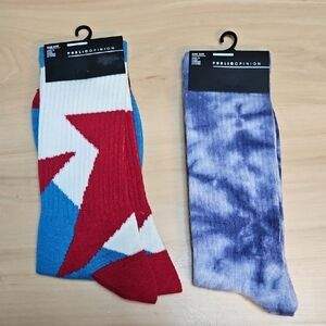 Nordstrom Public Opinion Red & Blue And Purple Tie Dye Casual Socks NWT